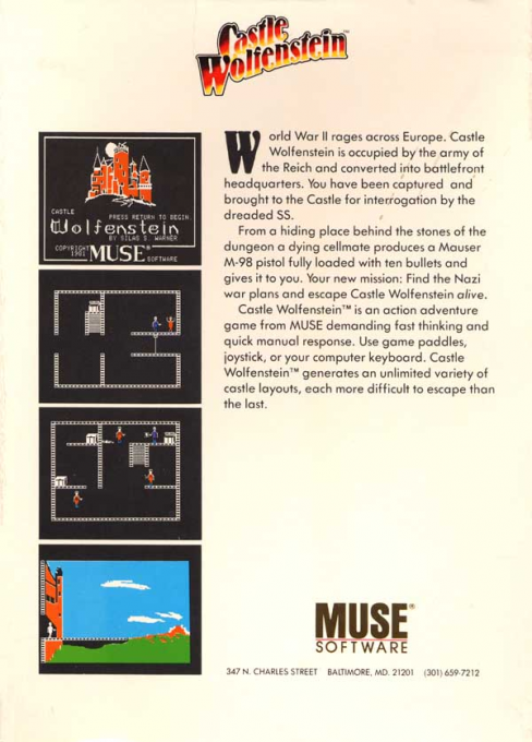 Castle Wolfenstein — box-2D-back (US)