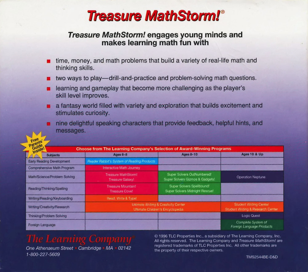 Treasure MathStorm! — box-2D-back (WOR)