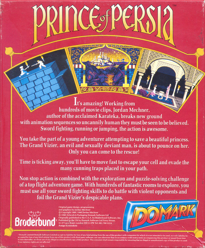 Prince of Persia — box-2D-back (EU)