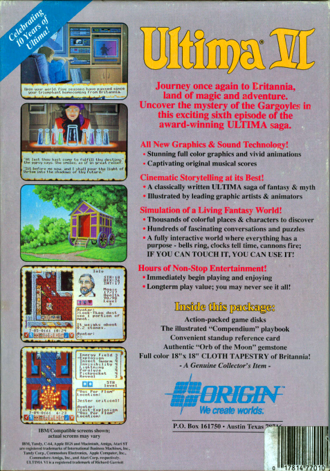 Ultima 6 - The False Prophet — box-2D-back (US)