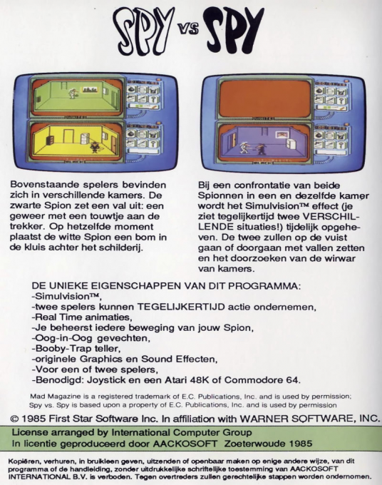 Spy Vs Spy — box-2D-back (NL)