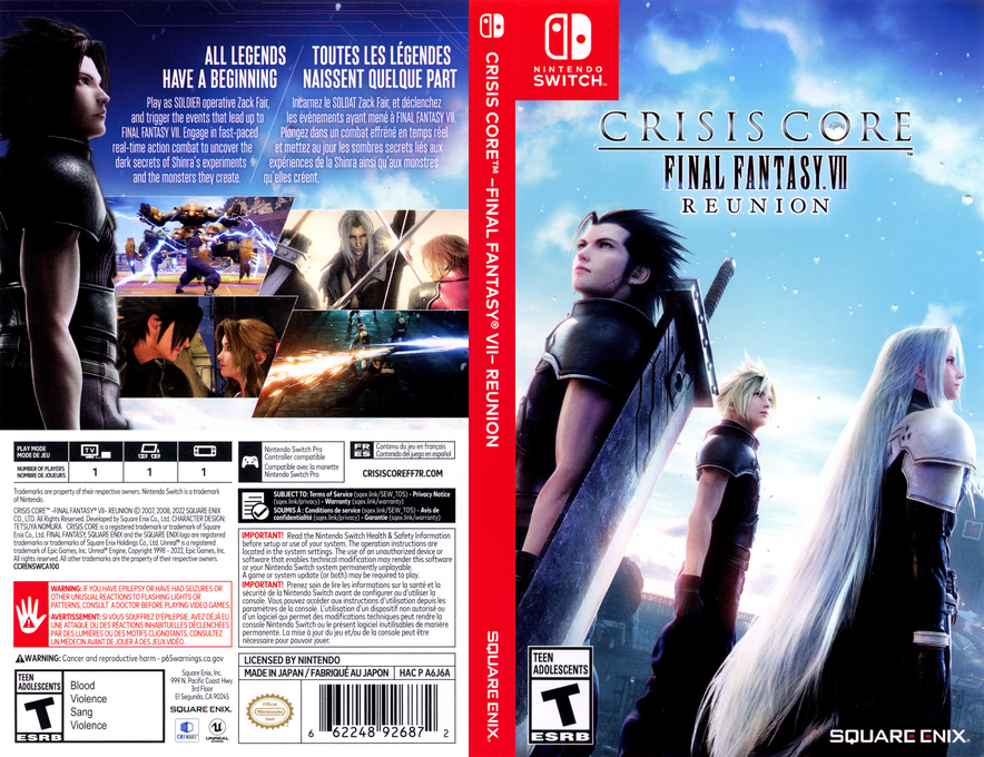 Crisis Core - Final Fantasy 7 Reunion — box-texture (CA)