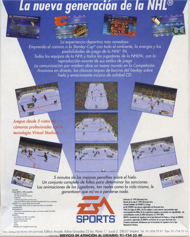 NHL 96 — box-2D-back (SP)
