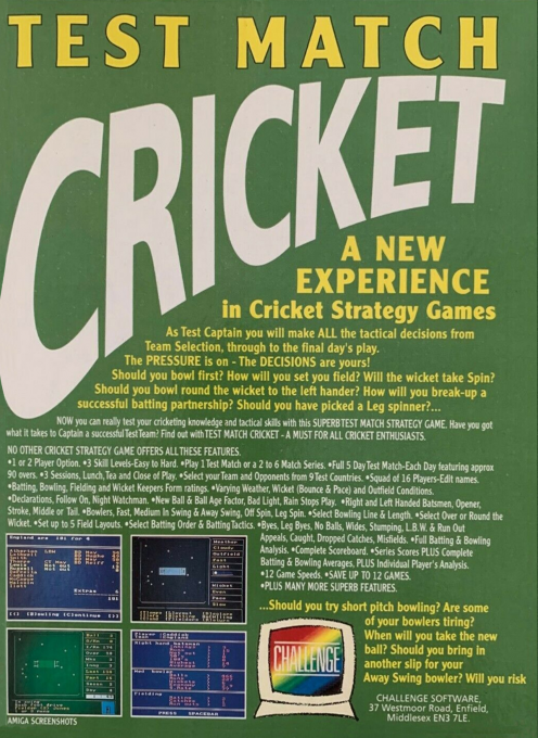 Test Match Cricket — box-2D-back (EU)