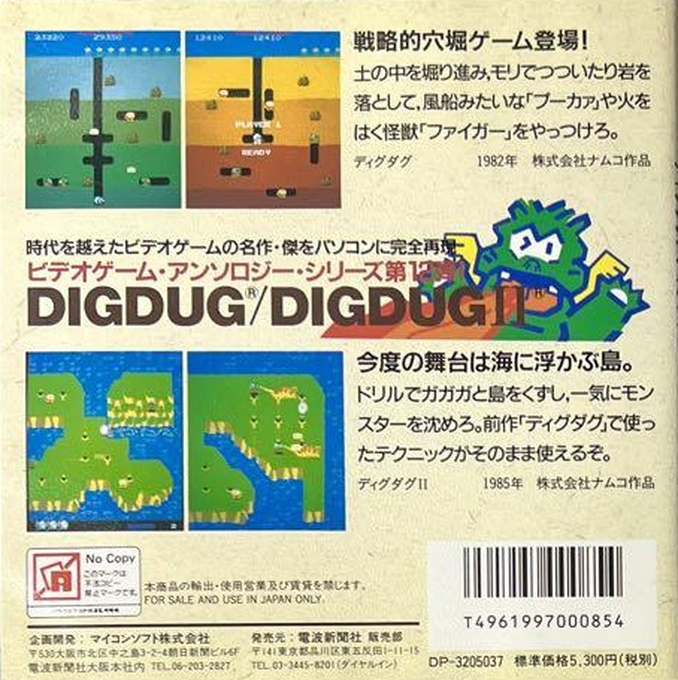 Dig Dug 1 And 2 — box-2D-back (CUS)