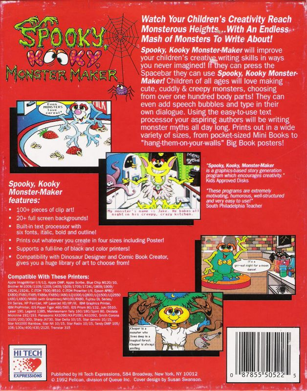 Spooky Kooky Monster Maker — box-2D-back (US)