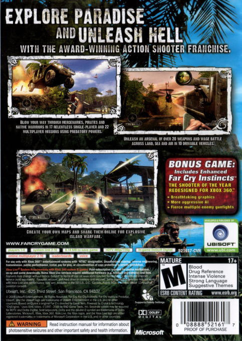 Far Cry Instincts - Predator — box-2D-back (US)