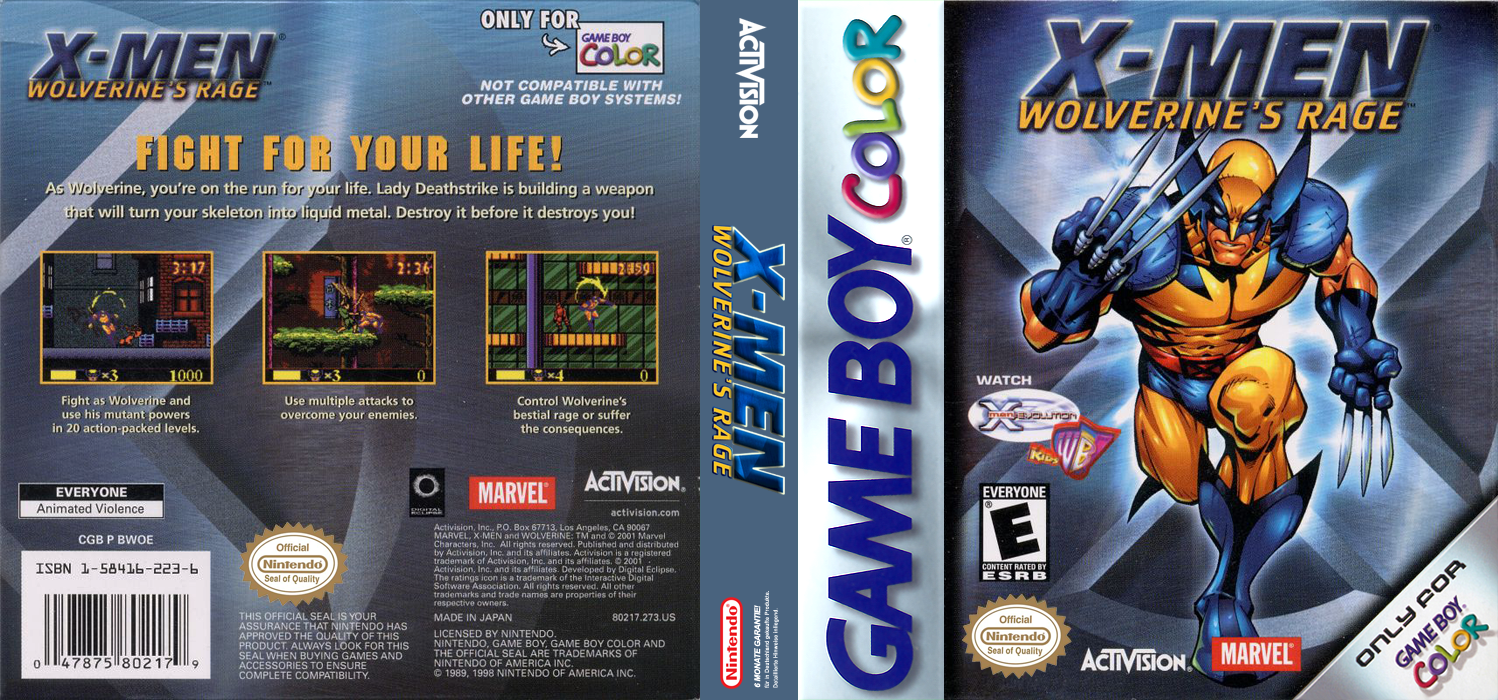 X-Men : Wolverine's Rage — box-texture (US)