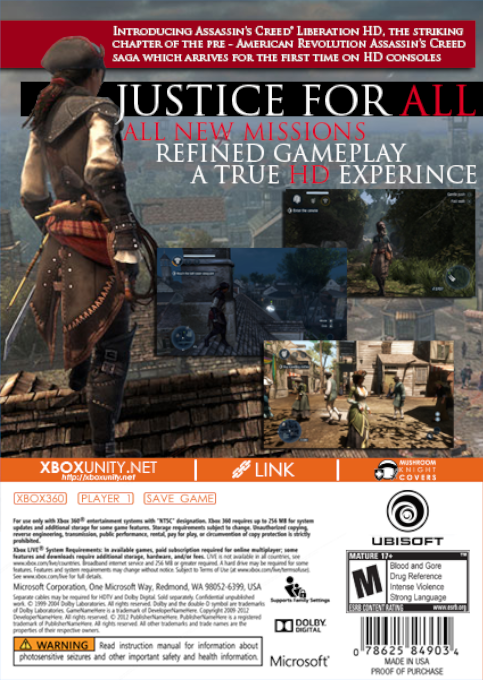 Assassin's Creed - Liberation Hd — box-2D-back (CUS)