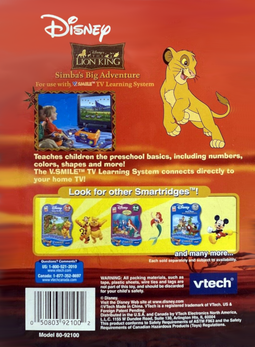 Lion King - Simba's Big Adventure, The — box-2D-back (US)