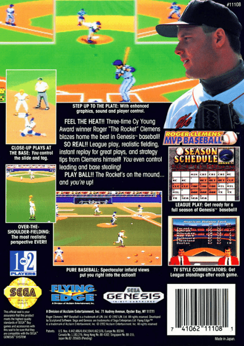 Roger Clemens' Mvp Baseball — box-2D-back (US)