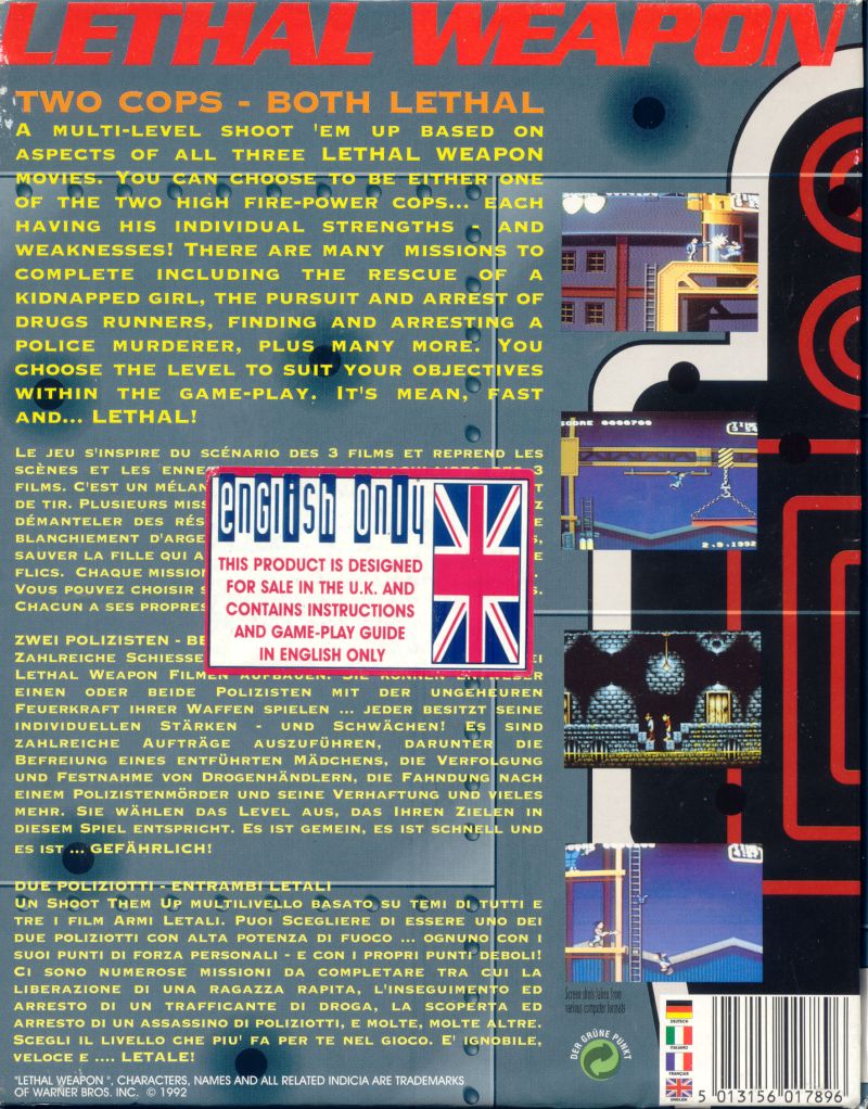 Lethal Weapon — box-2D-back (UK)