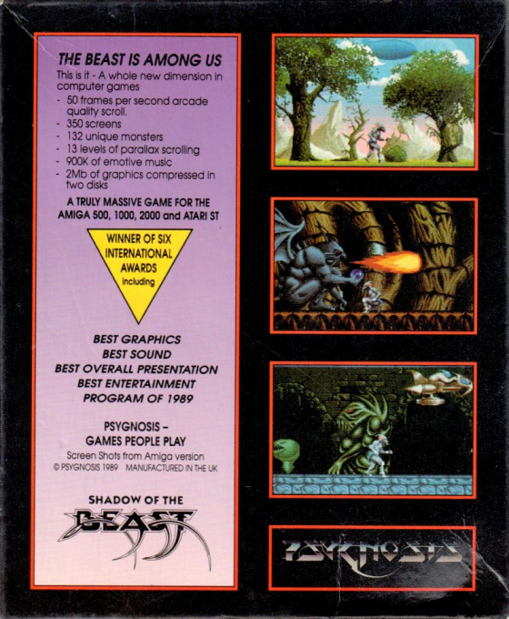 Shadow of the Beast + Blood Money — box-2D-back (EU)