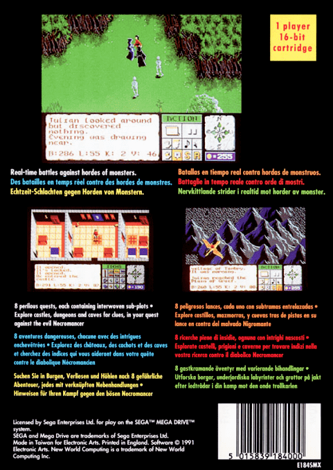 Faery Tale Adventure, The — box-2D-back (EU)
