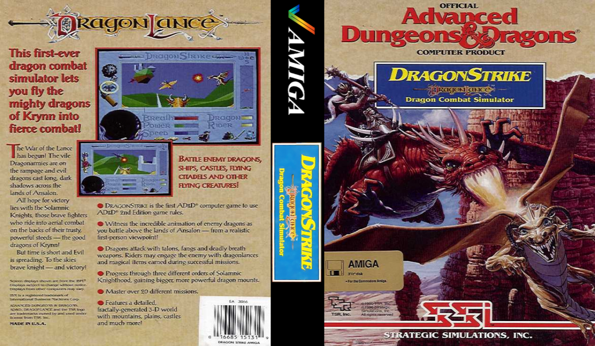 Advanced Dungeons & Dragons - DragonStrike - DragonLance Dragon Combat Simulator — box-texture (US)