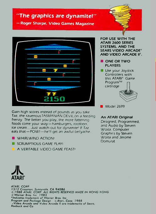 Taz — box-2D-back (US)