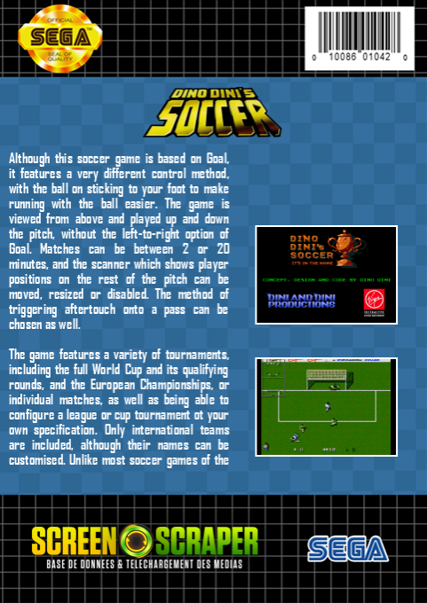 Dino Dini's Soccer — box-2D-back (SS)