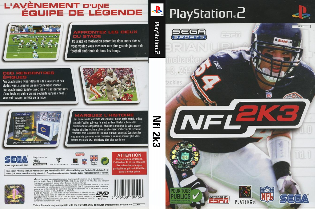 NFL 2K3 — box-texture (FR)
