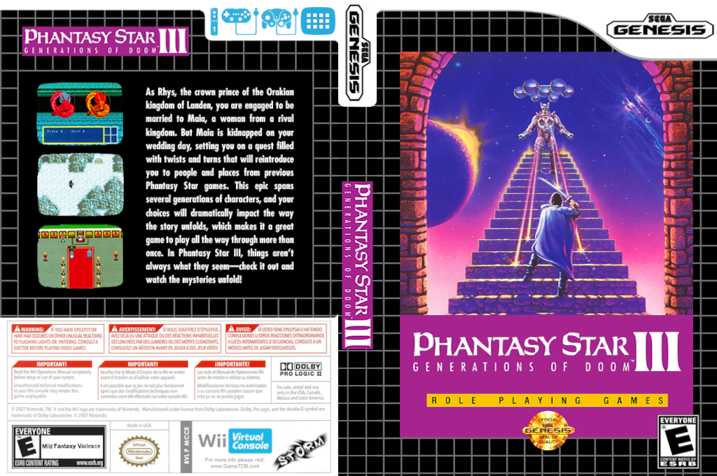 Phantasy Star 3 - Generations Of Doom — box-texture (US)