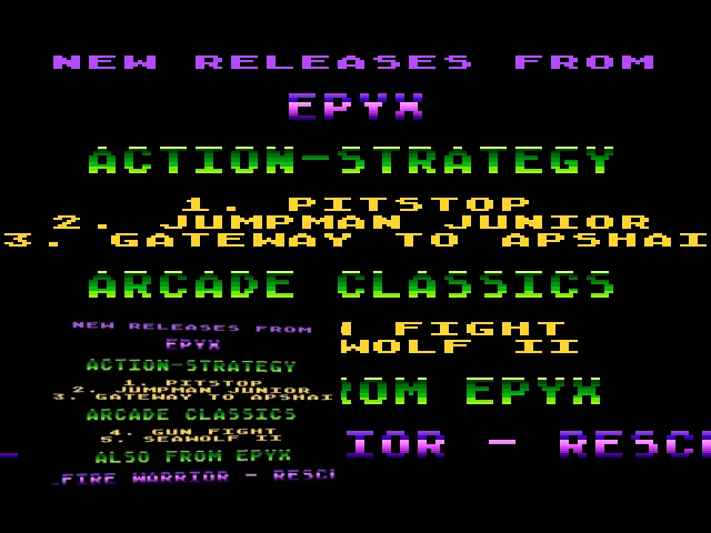 Epyx Preview Disk — mixrbv2 (WOR)