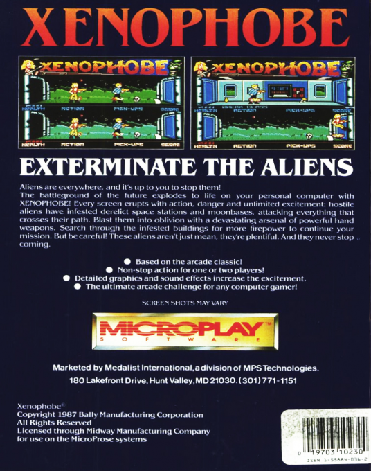Xenophobe — box-2D-back (US)