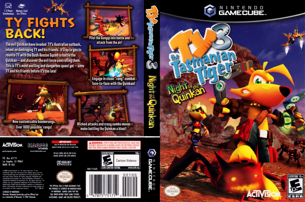 Ty the Tasmanian Tiger 3 - Night of the Quinkan — box-texture (US)