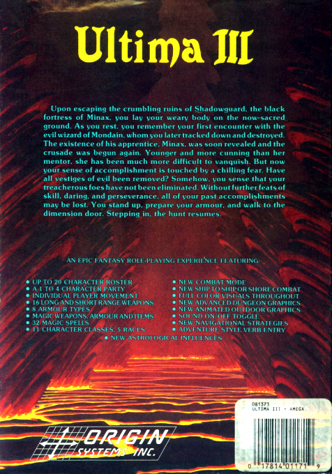 Ultima III - Exodus — box-2D-back (US)