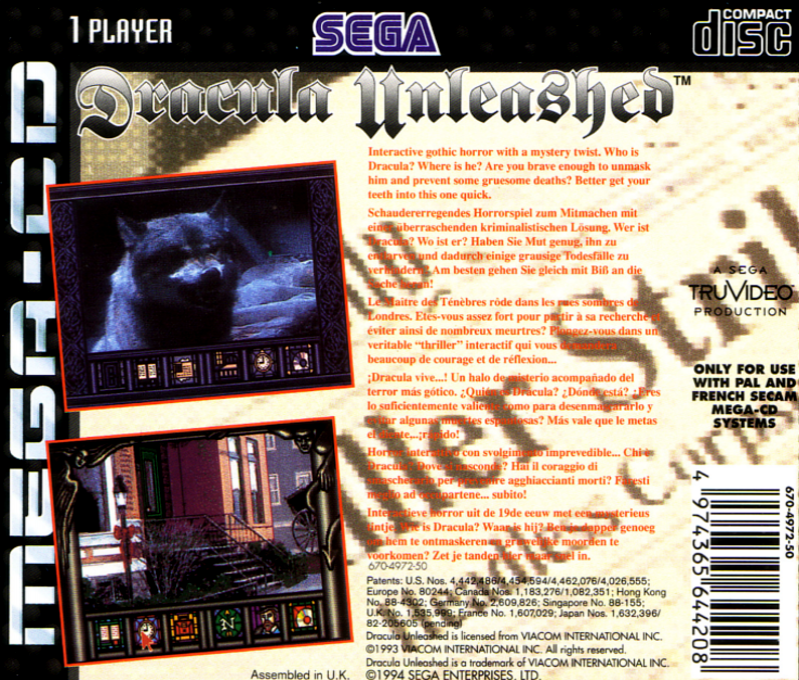 Dracula Unleashed — box-2D-back (EU)