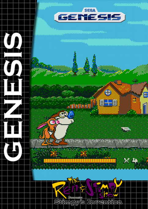 Stimpy's Invention Starring Ren Hoek & Stimpy — box-2D (SS)