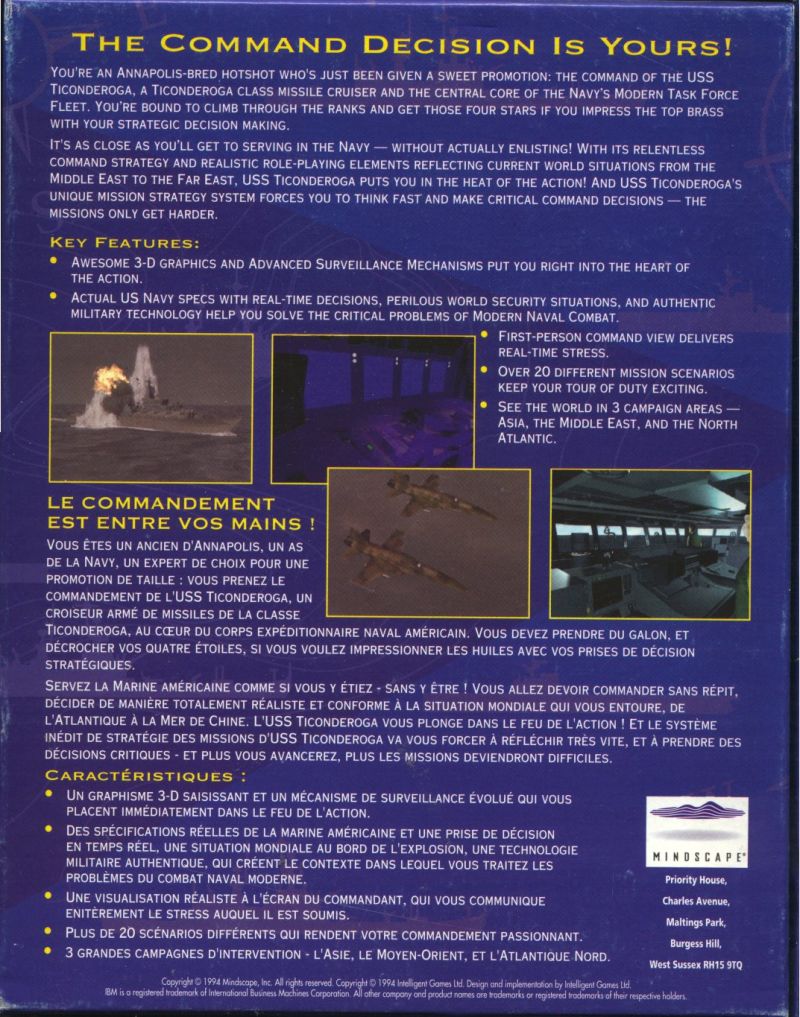 USS Ticonderoga - Defender of Liberty — box-2D-back (UK)