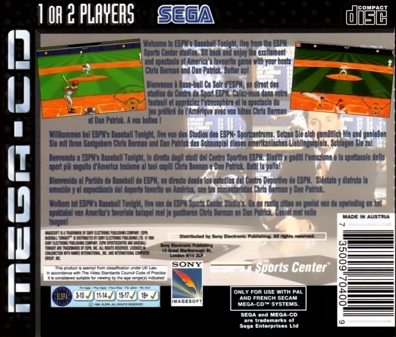 ESPN Baseball Tonight — box-2D-back (EU)
