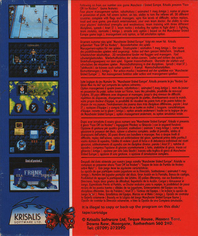 Face-Off Ice Hockey — box-2D-back (WOR)
