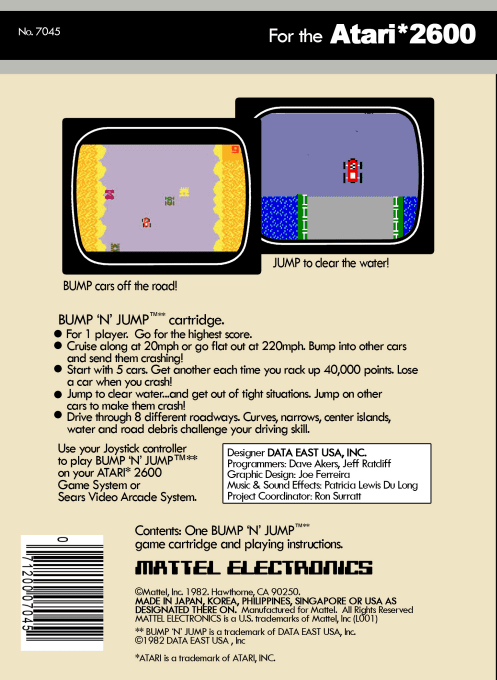 Bump 'N' Jump — box-2D-back (US)