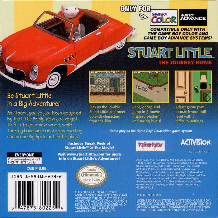 Stuart Little - The Journey Home — box-2D-back (US)
