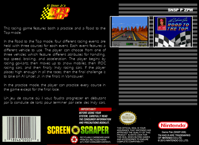 Al Unser Jr.'s Road To The Top — box-2D-back (SS)
