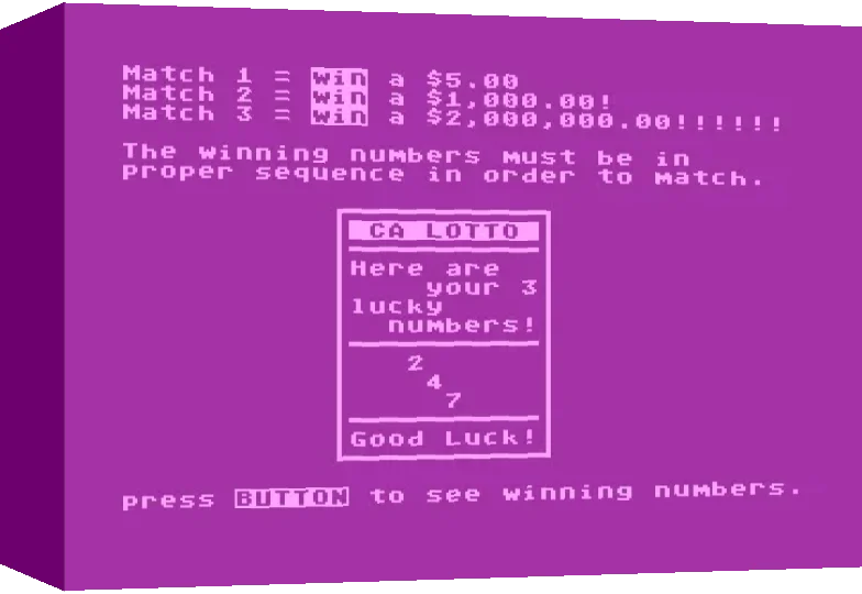California Lottery — box-3D (WOR)