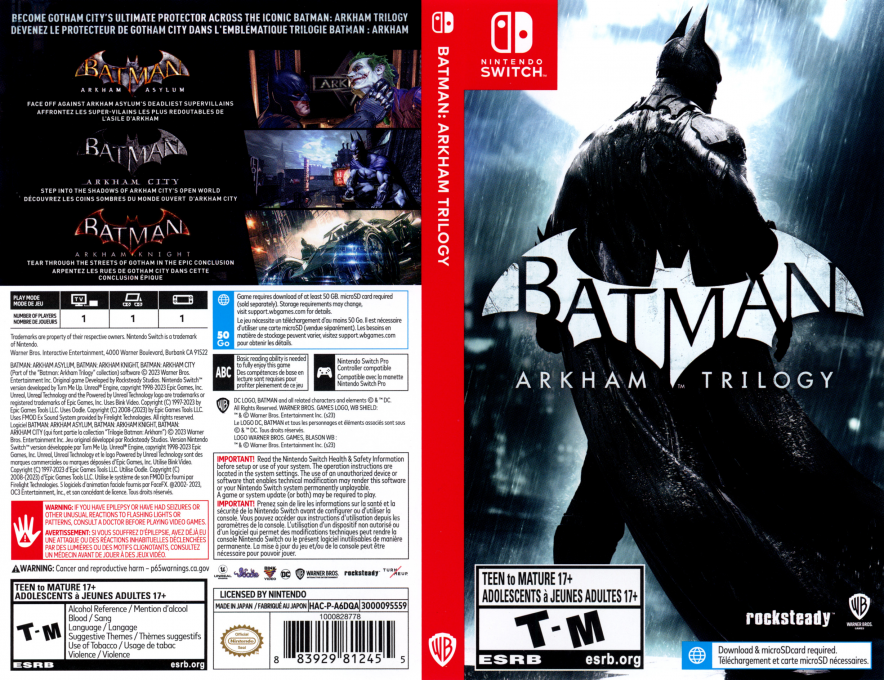 Batman - Arkham Trilogy — box-texture (US)