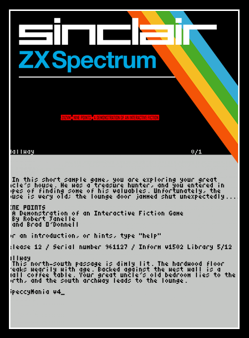 ZxZvm - Nine Points - A Demonstration of an Interactive Fiction box art