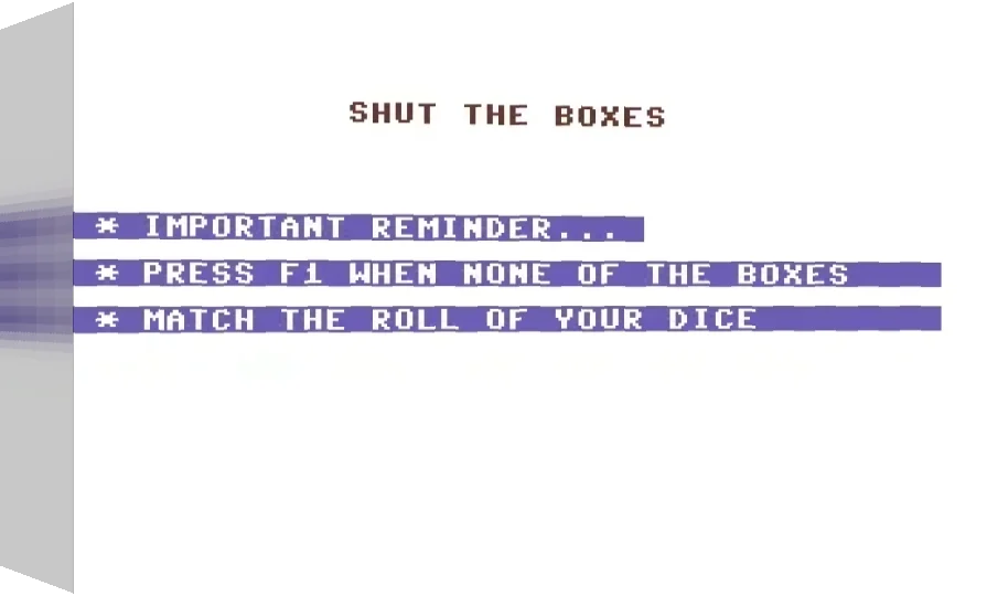 Shut the Boxes — box-3D (WOR)