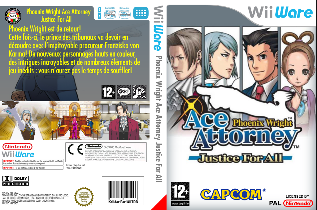 Phoenix Wright - Ace Attorney - Justice For All — box-texture (FR)