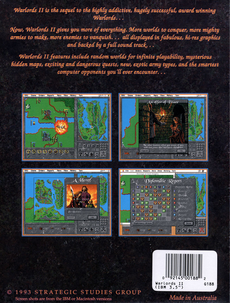 Warlords 2 — box-2D-back (AU)