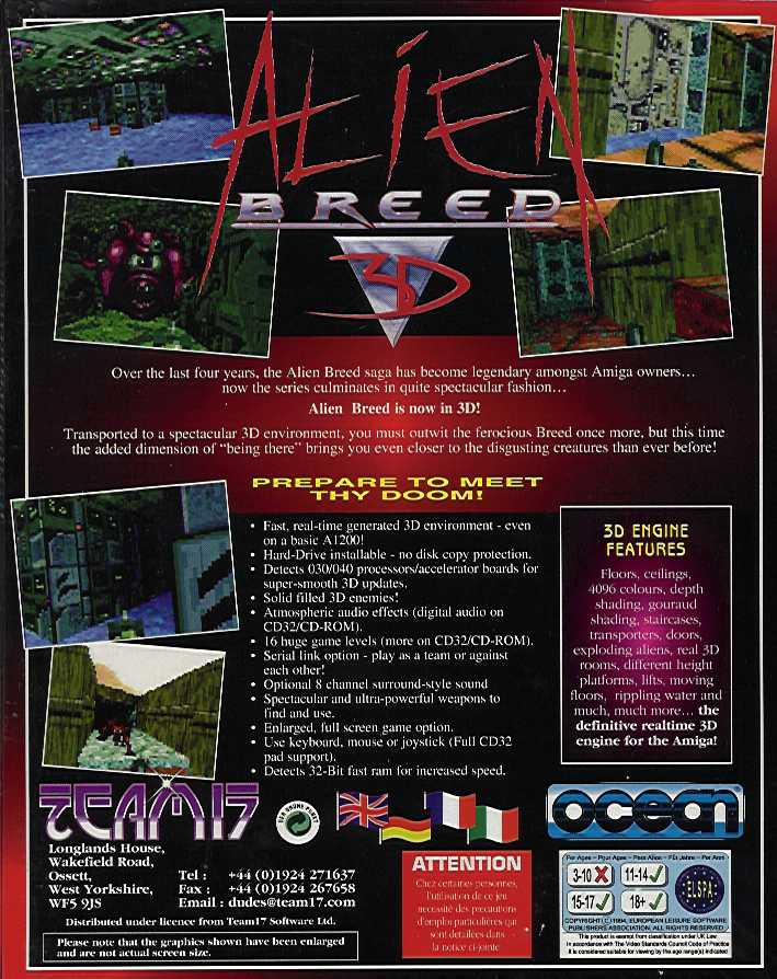Alien Breed 3D — box-2D-back (WOR)