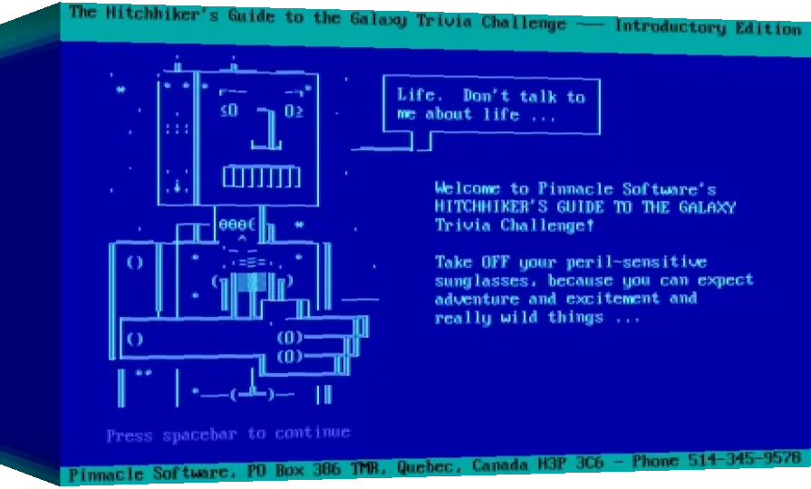 Hitchhiker's Guide To The Galaxy Trivia Challenge, The — box-3D (WOR)