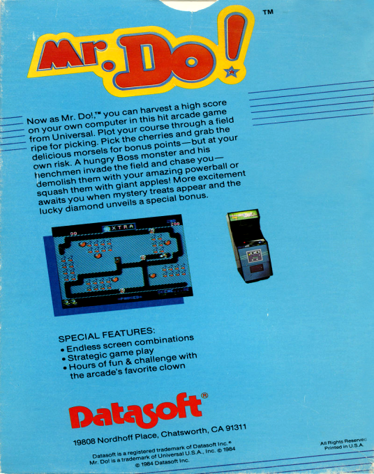 Mr. Do! — box-2D-back (US)