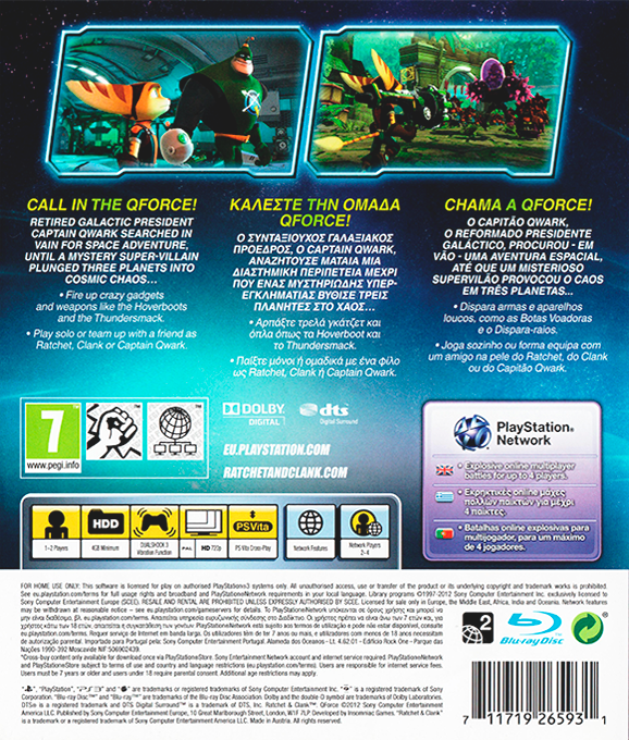 Ratchet And Clank - QForce — box-2D-back (UK)