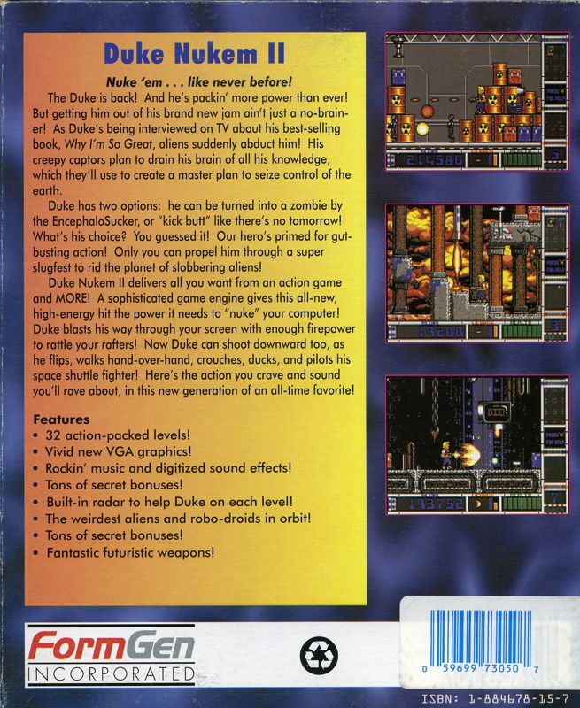 Duke Nukem 2 — box-2D-back (US)