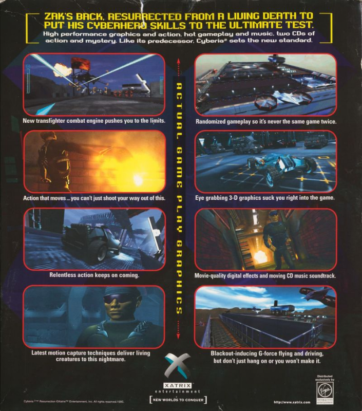 Cyberia 2 - Resurrection — box-2D-back (US)