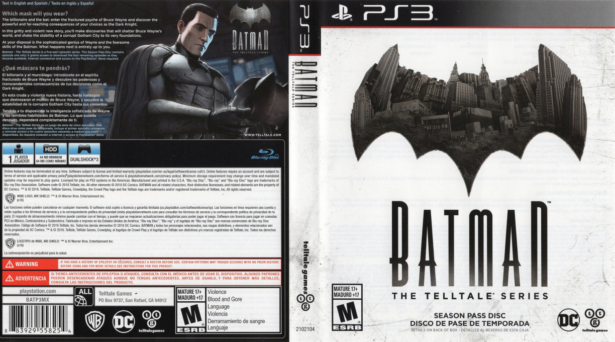 Batman - The Telltale Series — box-texture (US)