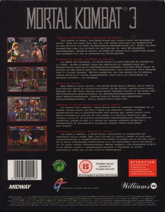 Mortal Kombat 3 — box-2D-back (EU)