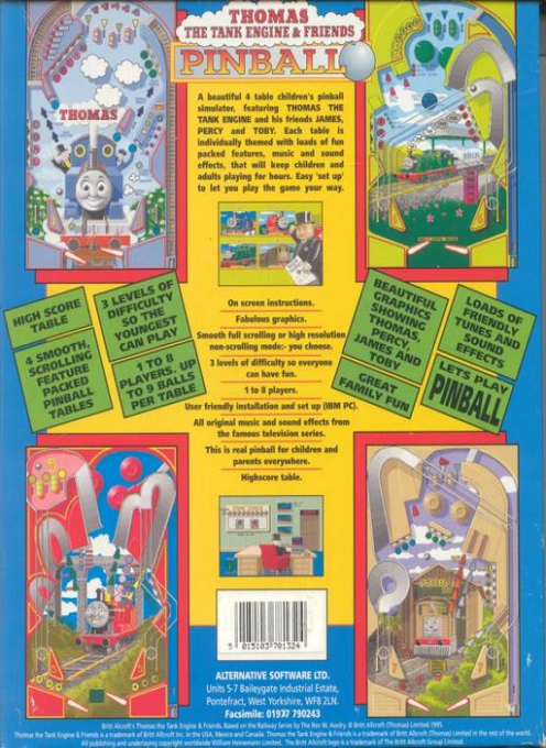 Thomas the Tank Engine & Friends - Pinball — box-2D-back (WOR)